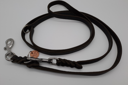 Fettlederleine schwarz 15mm