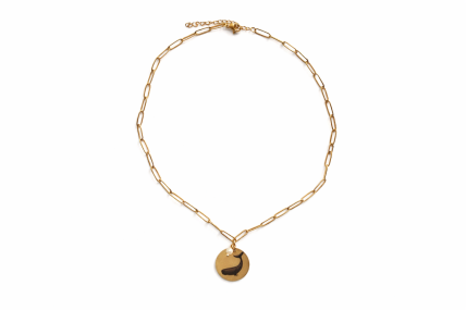 Goldfarbene Kette aus Edelstahl mit Wal-Anhänger