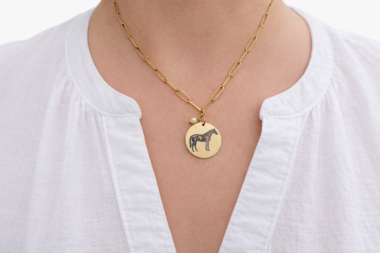 Kette aus Edelstahl mit Pferd-Anhänger