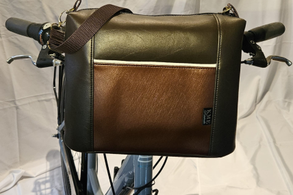 Handtasche mit Klickfix-System für den Fahrradlenker Dunkelbraun Kupfer