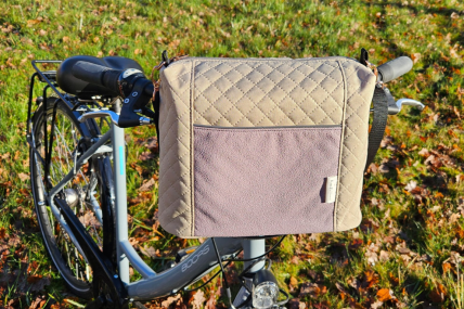 Handtasche mit Klickfix-System für den Fahrradlenker Beige