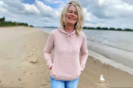 Maritimer Pullover Damen - Möwen & plattdeutscher Spruch