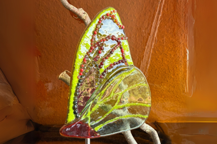 Schmetterling Grün/rot