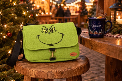 Einzigartige, freche Tasche - grüner Weihnachtsmuffel