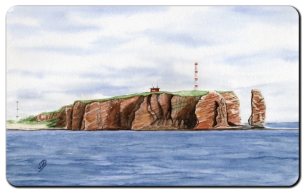 Aquarell Brettchen Frühstücksbrettchen Insel Helgoland Lange Anna H2