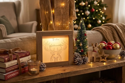 Bilderrahmen "Frohe Weihnachten "Rentier