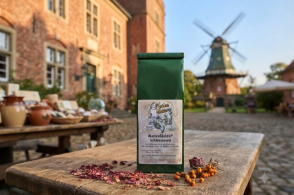 Rooibos-Tee „Marienläuten Schlossrosen“.