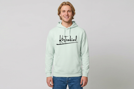 Hoodie „Küstenkind“ – Farbe Mint, Druck Schwarz