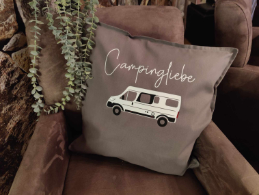 Kissenhülle/Kissenbezug 50x50cm Camping Wohnmobil/Camper "Birgit"