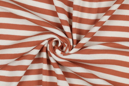 Leichter Strick mit Streifen in Rostbraun/Beige