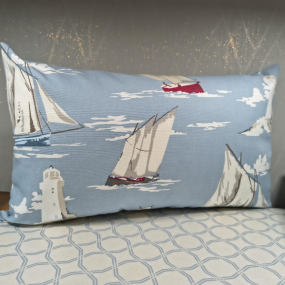 Kissen Maritim Segelschiff 100%Baumwolle 30x50cm