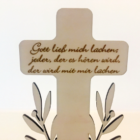 Konfirmation- Konfirmationsspruch auf einem Kreuz