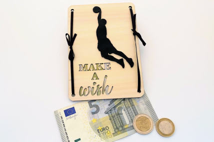 Geschenke individuell verpackt- Make a wish Basketball