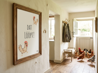 Kunstdruck „Hühner“ – Dat lööpt!