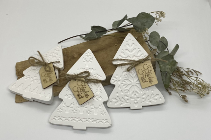 Weihnachten- 3er Set Tannenbäume in weiß