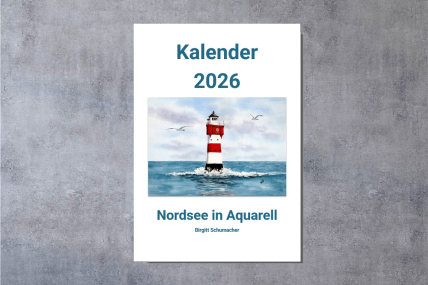 Kalender Nordsee Aquarell 2026 Juist Sylt Wangerooge Helgoland Bremerhaven Borkum WHV 
