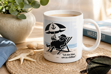 Kaffeetasse Bürotasse „Ich bin hier um zu chillen“