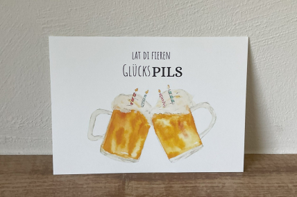 Postkarte plattdeutsch Glückspils