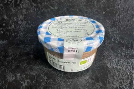 Bio Hausmacher Leberwurst fein 160g im Glas