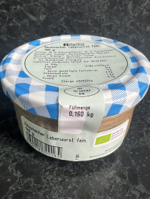 Bio Hausmacher Leberwurst fein 160g im Glas