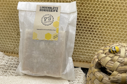 Lindenblüte Honigseife aus eigener Imkerei - mild und rein – mit Olivenöl 100 Gramm