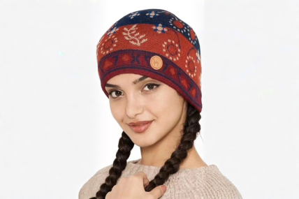 Mütze Bella Blau-Oragne one-size