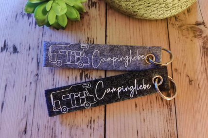 Schlüsselanhänger Filz Wohnmobil/Camper Campingliebe 
