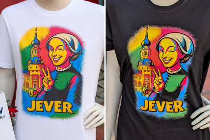 Maria von Jever Pop-Art Shirts in Weiß und Schwarz