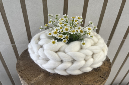 Keiner Dekokranz aus Merinowolle Offwhite