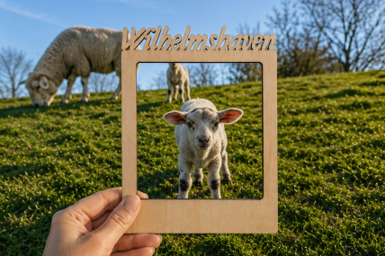Motiv-Rahmen „Küstenmomente“ im Retro-Stil