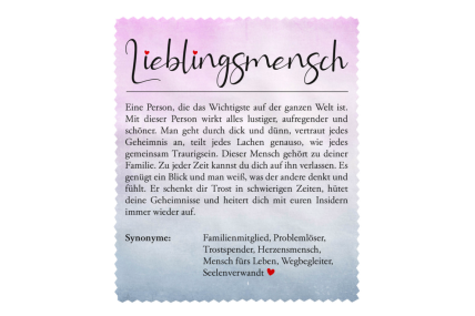 Brillenputztuch - Objektivtuch Lieblings Mensch Definition No.1