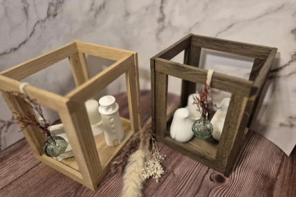 Tischdeko mit Stumpenkerze