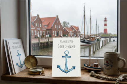 Postkarte: „Heimaadhaven Oostfreesland“