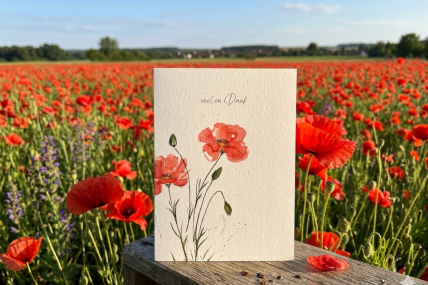 Klappkarte „Mohnblumen“