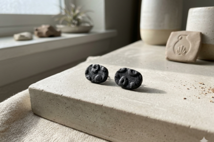 Ovale Keramik-Ohrstecker