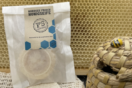 Nordsee Frisch Honigseife aus eigener Imkerei - mild und rein – mit Olivenöl 40 Gramm