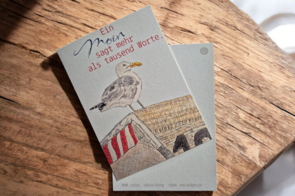 Postkarte mit Spruch 2 -Möwe-