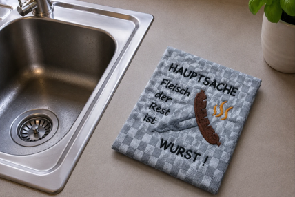 Geschirrtuch Hauptsache Fleisch - Rest ist Wurst