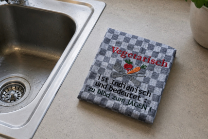 Geschirrtuch Vegetrarisch jagen