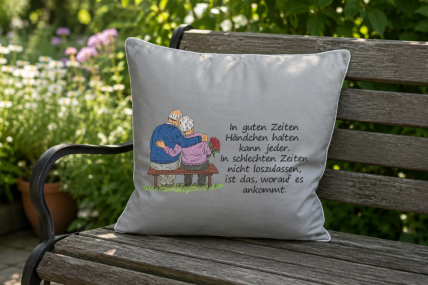 Outdoor-Kissen Händchen halten
