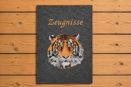 Ordner mit Filzhülle Tiger