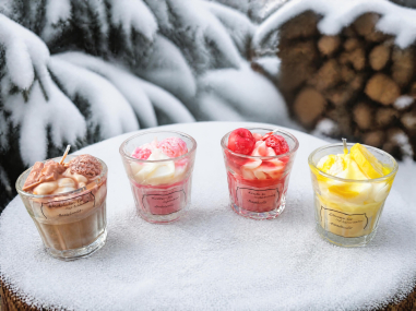 4er Probierset Eissorten-Kerzen