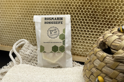 Rosmarin Honigseife aus eigener Imkerei - mild und rein – mit Olivenöl 15 Gramm