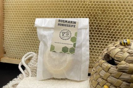 Rosmarin Honigseife aus eigener Imkerei - mild und rein – mit Olivenöl 40 Gramm