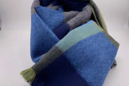 Alpaka-Schal aus 100% Baby Alpaka blau-grau