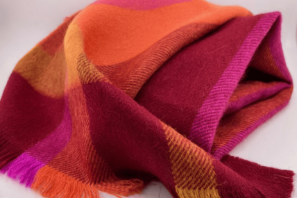 Alpaka Schal Cuadro Rot-Orange
