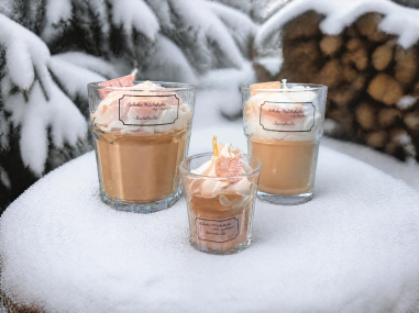 Schoko-Milchshake-Dessertkerze