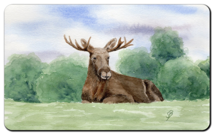 Aquarell Brettchen Frühstücksbrettchen Schweden Elch Elche SW4