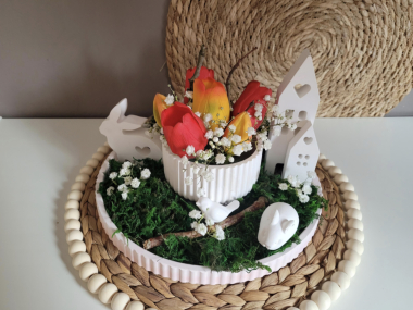 Frühlingsteller Tischdeko