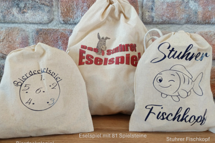 Spiele Set ~ Das Stuhrer Eselspiel + Bierdeckelspiel + Stuhrer Fischkopf